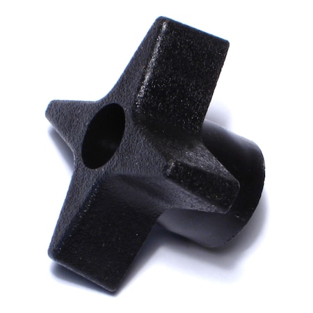 Midwest Fastener 8mm-1.25 x 45mm Black Plastic Coarse Thread 4-Prong Thru-Hole Knobs 4PK 78184